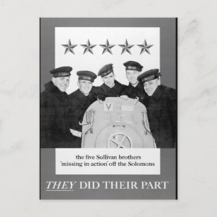 Cartão Postal Os cinco irmãos Sullivan "missing_War image"