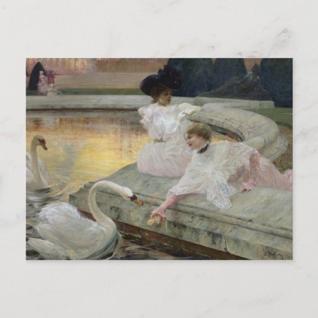 Cartão Postal Os Cisnes, 1900 (Frente)