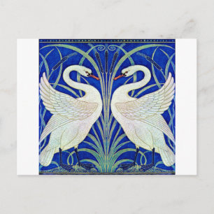 Cartão Postal Os Cisnes por Walter Crane