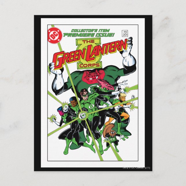 Cartão Postal Os Corpos das Lanternas Verdes (Frente)