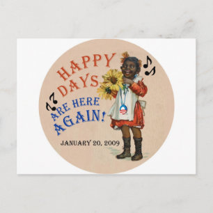 Cartão Postal Os Dias Felizes Da Americana Negra Obama Estão Aqu