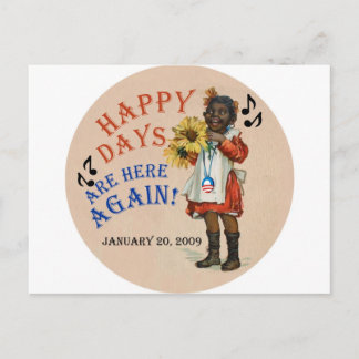 Cartão Postal Os Dias Felizes Da Americana Negra Obama Estão Aqu