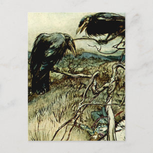 Cartão Postal “Os Dois Corvos” por Arthur Rackham