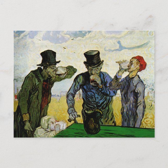 Cartão Postal Os Drinkers de Vincent van Gogh (Frente)