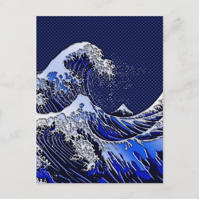 Cartão Postal Os estilos de fibra de carbono do cromo Hokusai Wa (Frente)