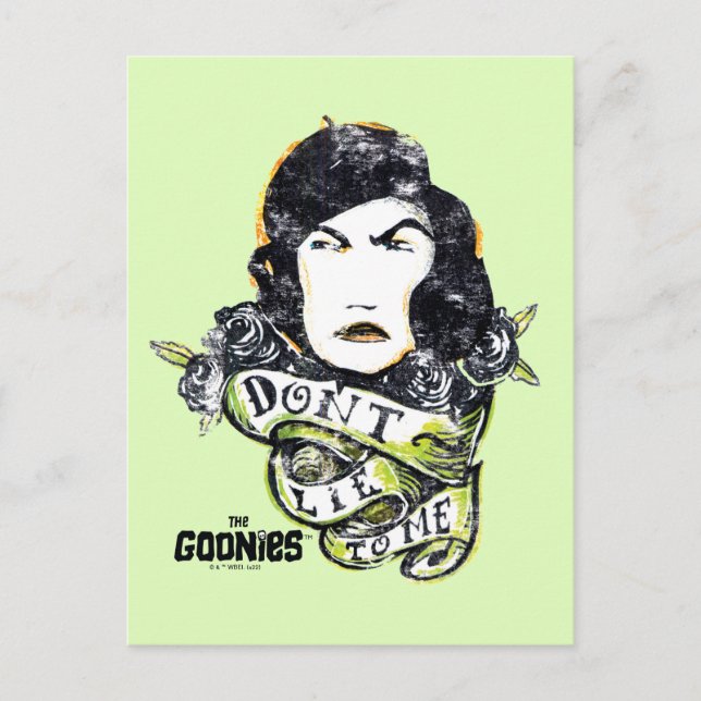 Cartão Postal Os Goonies Mama Fratelli "Não minta para mim" (Frente)