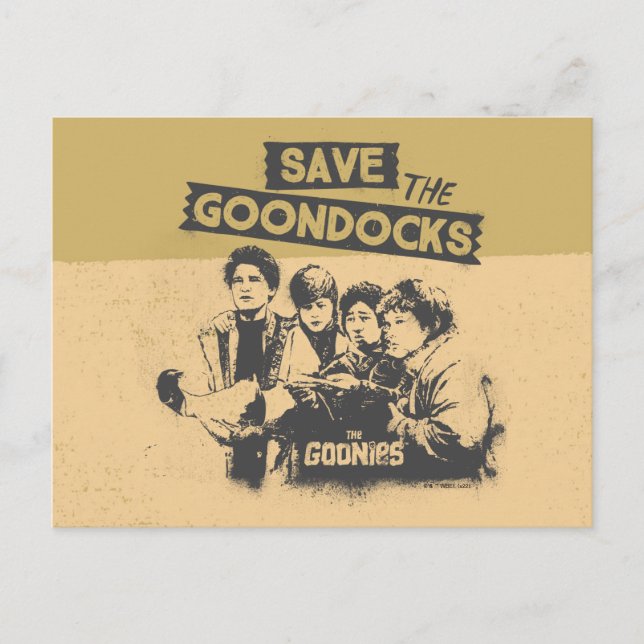 Cartão Postal Os Goonies "Salvem As Docks" (Frente)