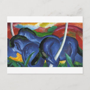 Cartão Postal Os grandes cavalos azuis de Franz Marc