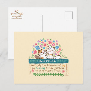 Cartão Postal Os Jardins das Melhores Amigas - Gatos Paisley e M