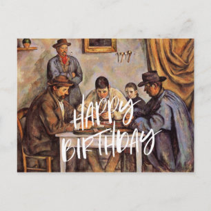 Cartão Postal Os Jogadores de Cartas, Feliz Aniversário