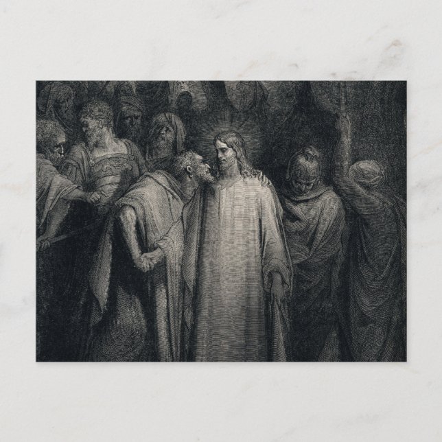 Cartão Postal Os Judas Beijos de Gustave Dore (Frente)