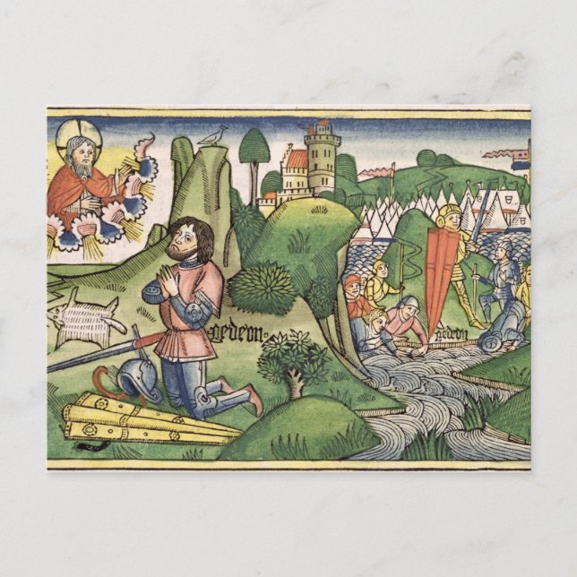 Cartão Postal Os juízes 6 36, Gideon, retiram o velo, do (Frente)