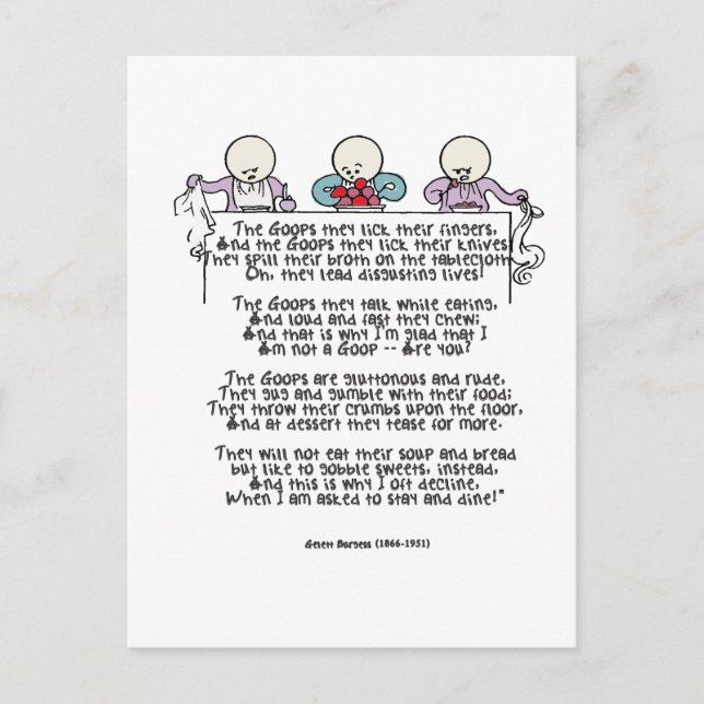 Cartão Postal Os lodos lambem seus dedos (Frente)