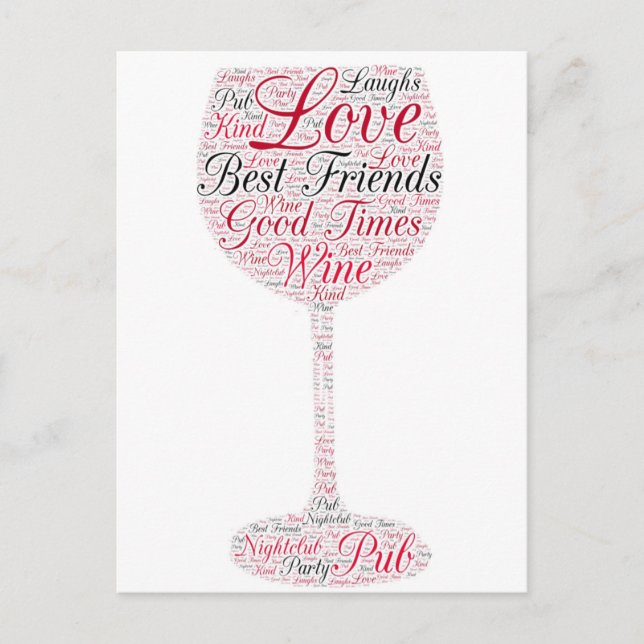 Cartão Postal Os melhores amigos Design de vinho (Frente)