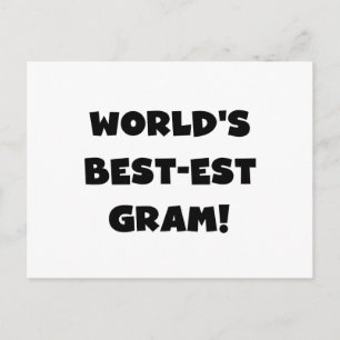 Cartão Postal Os melhores Camisetas de texto preto Gram e GIfts 