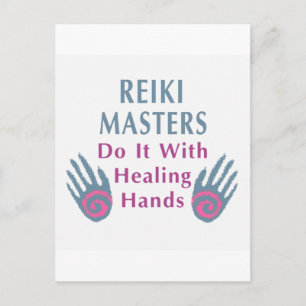 Cartão Postal Os Mestrados Reiki fazem isso com as mãos de cica