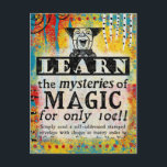 Cartão Postal Os Mistérios da Magia - Divertido Anúncio Antigo<br><div class="desc">Divertido anúncio de jornal antigo reimaginado para 'Aprenda os Mistérios da Magia'</div>