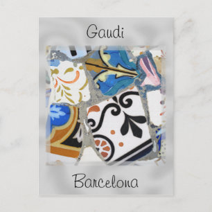 Cartão Postal Os mosaicos de Barcelona Gaudi fecham-se acima