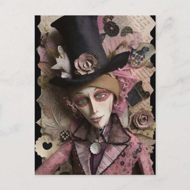 Cartão Postal Os Óculos Ficaram Loucos Com A Colagem De Mídia Mi (Frente)