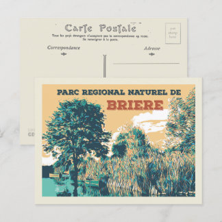 Cartão Postal Os pântanos do Parque Regional de Briere França