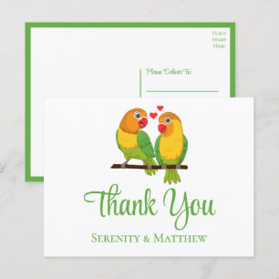 Cartão Postal Os Pássaros Adoram Pássaros Casando Obrigado