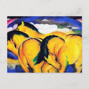 Cartão Postal Os pequenos cavalos amarelos de Franz Marc