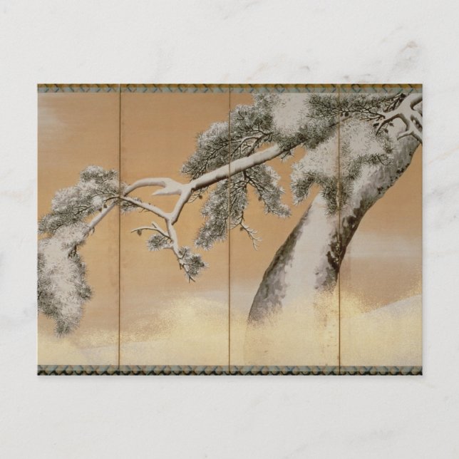 Cartão Postal Os pinheiros sob neve (Frente)