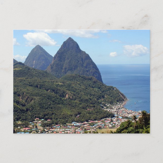 Cartão Postal Os Pitões e Soufriere (Frente)