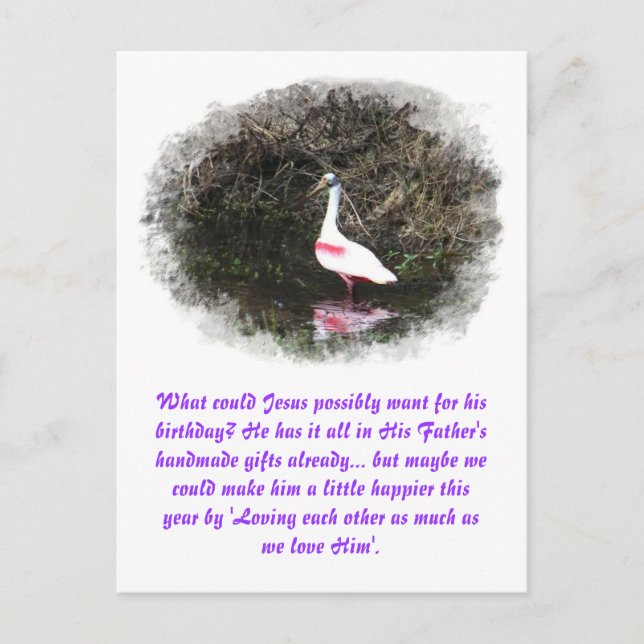 Cartão Postal Os presentes feitos à mão de Deus a Jesus (Frente)