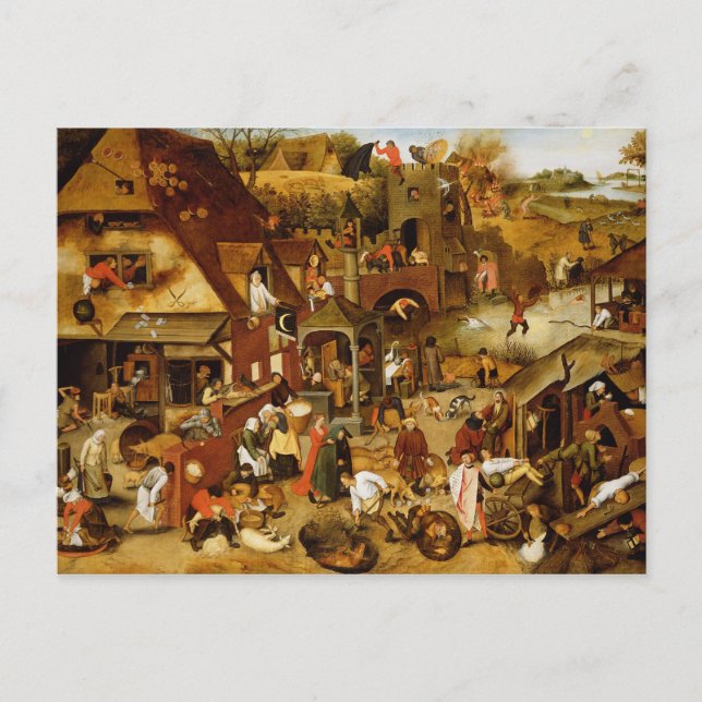 Cartão Postal Os Provérbios flamengos (Frente)