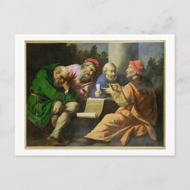 Cartão Postal Os Quatro Pais da Igreja (óleo na canvas (Frente)