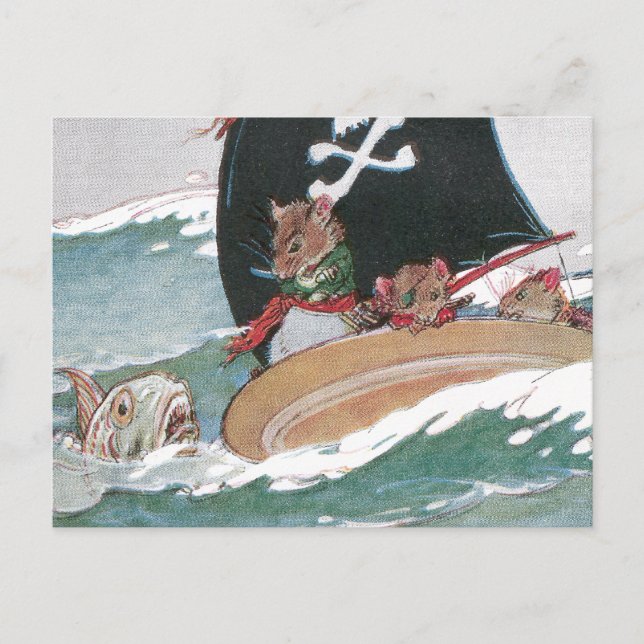 Cartão Postal Os Ratos Piratas & o Grande Peixe Assustador (Frente)