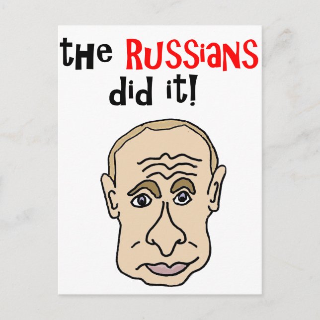 Cartão Postal Os russos fizeram-no desenhos animados de Putin (Frente)