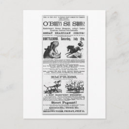 Cartão Postal Os seis de O'Brian mostram o anúncio do circo