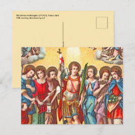 Cartão Postal Os Sete Arcanjos (CP 001; Cromolitografia