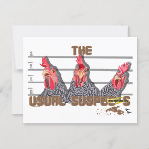 Cartão Postal Os suspeitos de "Barred Rock Hens"