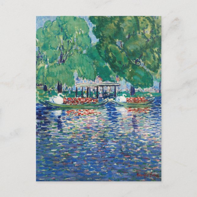 Cartão Postal Os Swan Boats | George Luks (Frente)