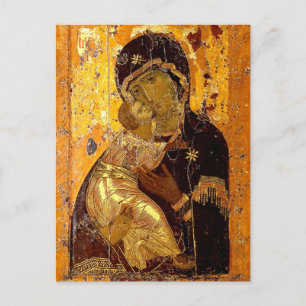 Cartão Postal Os Theotokos do Ícone Vladimir