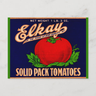 Cartão Postal Os tomates "pacote sólido" Elkay dos anos 30 podem