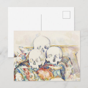 Cartão Postal Os três crânios de Paul Cézanne Pintura Clássica