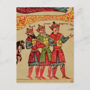 Cartão Postal Os Três Magos, detalhes da Natividade