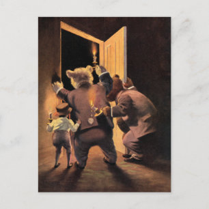 Cartão Postal Os Ursos Roosevelt como Detetives do Urso de Teddy