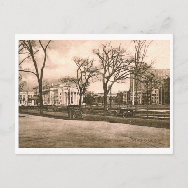 Cartão Postal Os Verdes, New Haven, CT Vintage (Frente)