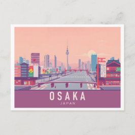 Cartão Postal Osaka Japan Pastel Viagem Design