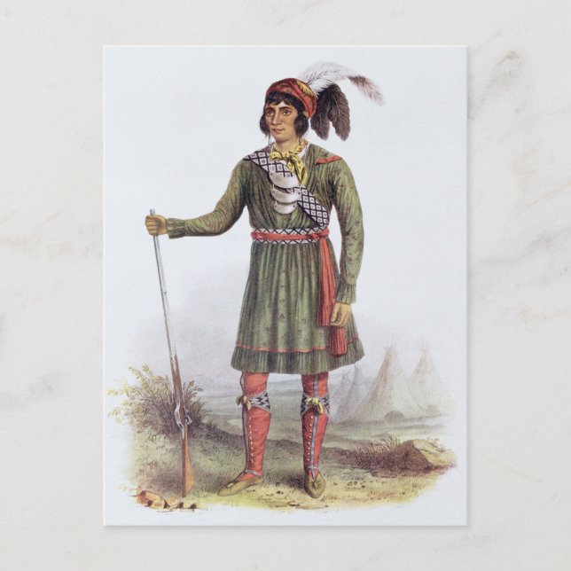 Cartão Postal Osceola ou "Sol Ascensão", um Líder Seminole (Frente)