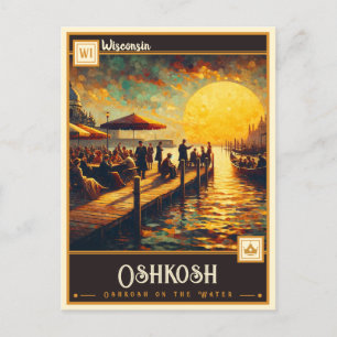 Cartão Postal Oshkosh, Wisconsin Vintage