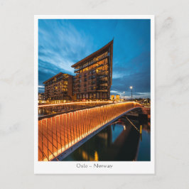 Cartão Postal Oslo à noite, Noruega