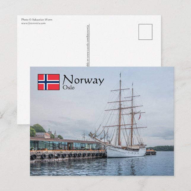 Cartão Postal Oslo Noruega (Frente/Verso)