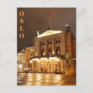Cartão Postal Oslo, Noruega à noite