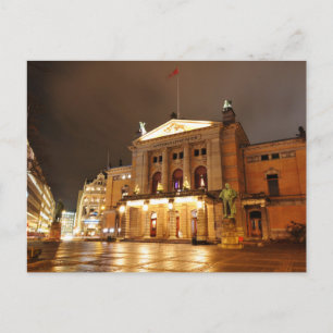 Cartão Postal Oslo, Noruega à noite
